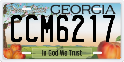 GA license plate CCM6217