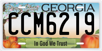 GA license plate CCM6219