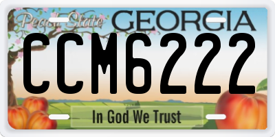 GA license plate CCM6222