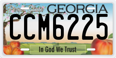 GA license plate CCM6225