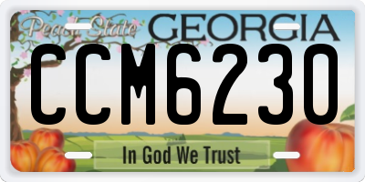 GA license plate CCM6230