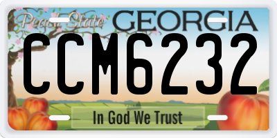 GA license plate CCM6232