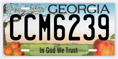 GA license plate CCM6239