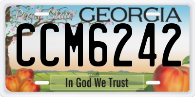 GA license plate CCM6242