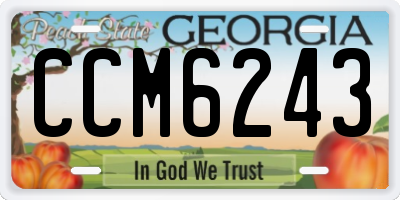 GA license plate CCM6243