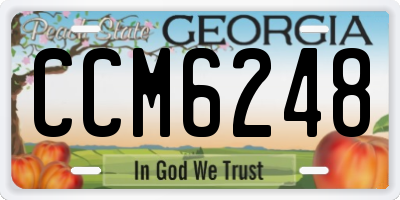 GA license plate CCM6248