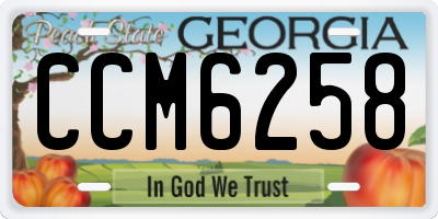 GA license plate CCM6258