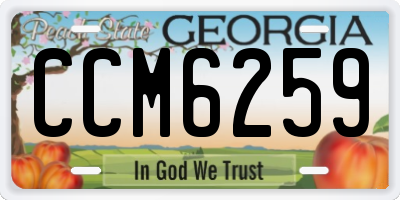 GA license plate CCM6259