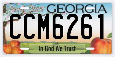 GA license plate CCM6261