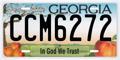 GA license plate CCM6272