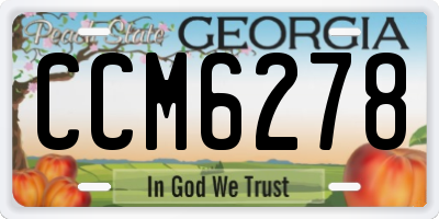 GA license plate CCM6278