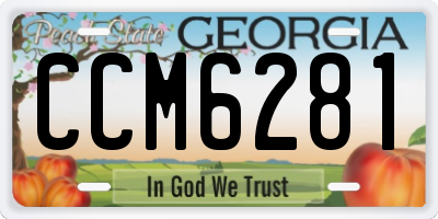 GA license plate CCM6281