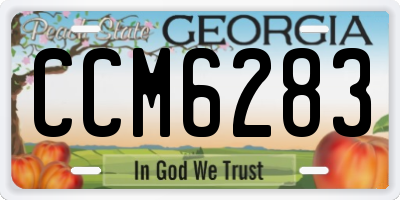 GA license plate CCM6283
