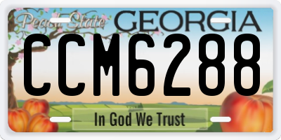 GA license plate CCM6288