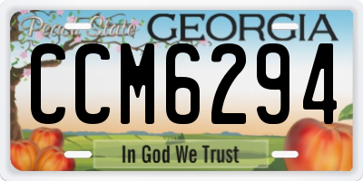 GA license plate CCM6294