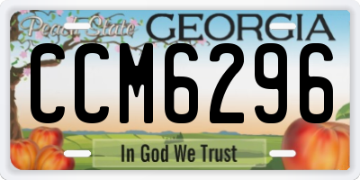 GA license plate CCM6296