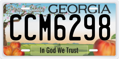 GA license plate CCM6298