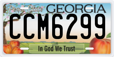 GA license plate CCM6299