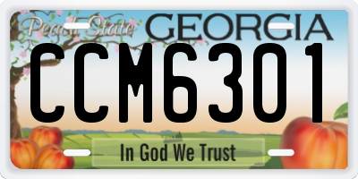 GA license plate CCM6301