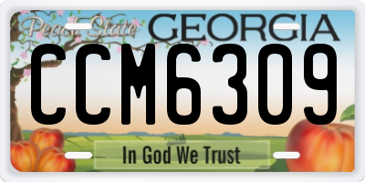 GA license plate CCM6309