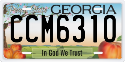 GA license plate CCM6310