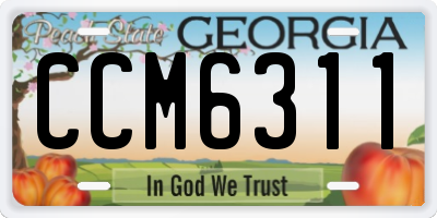 GA license plate CCM6311