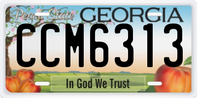 GA license plate CCM6313