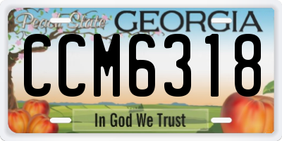 GA license plate CCM6318