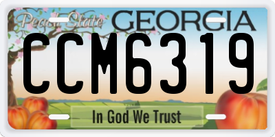 GA license plate CCM6319