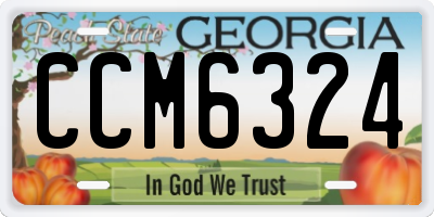 GA license plate CCM6324