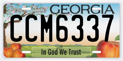 GA license plate CCM6337