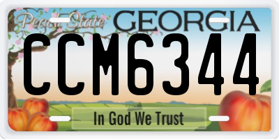 GA license plate CCM6344