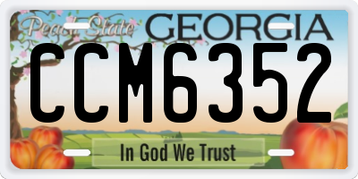 GA license plate CCM6352