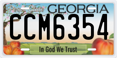 GA license plate CCM6354