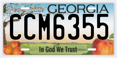 GA license plate CCM6355