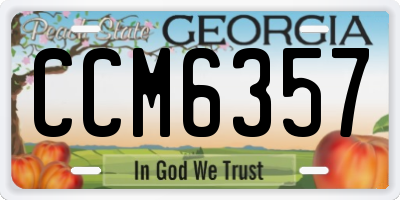 GA license plate CCM6357