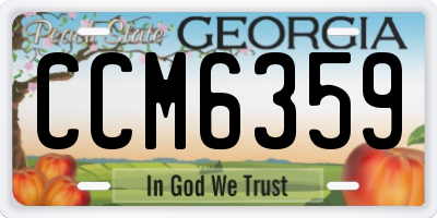 GA license plate CCM6359