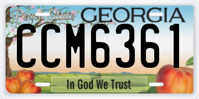 GA license plate CCM6361