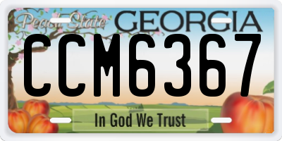 GA license plate CCM6367