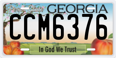 GA license plate CCM6376
