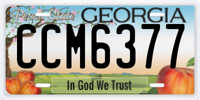 GA license plate CCM6377
