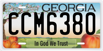 GA license plate CCM6380