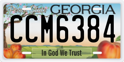 GA license plate CCM6384