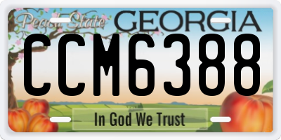GA license plate CCM6388