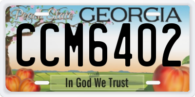 GA license plate CCM6402