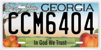 GA license plate CCM6404
