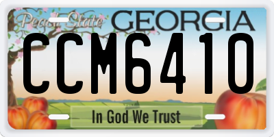 GA license plate CCM6410