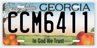 GA license plate CCM6411