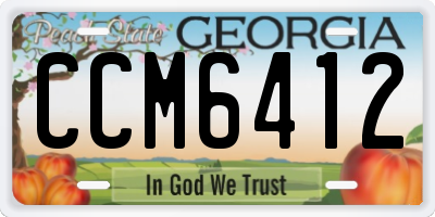 GA license plate CCM6412