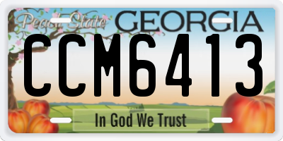 GA license plate CCM6413